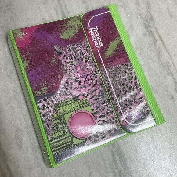 Mead Trapper Keeper Binder, 1" Round Rings, Cheetah - Picture 1 of 9